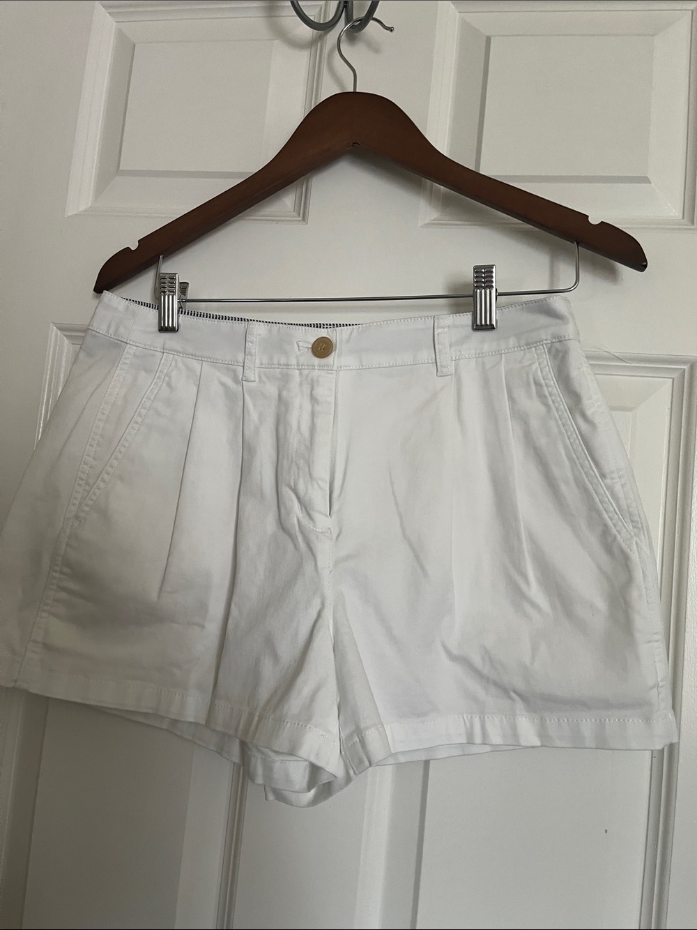 J. Crew White High-Rise Pleated Women's Shorts